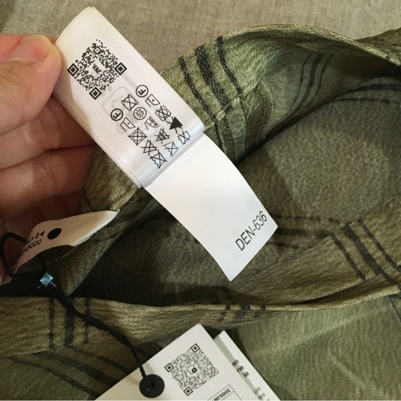 ZARA HIGH-WAIST ZW COLLECTION Pareo MIDI SKIRT Green Striped Size m - Picture 7 of 8